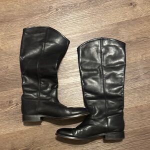 Frye Black Leather Combat Boots